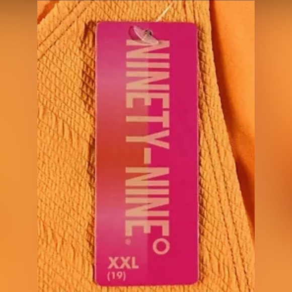 Ninety-Nine Degrees Orange Crinkle Bikini Set ~ Bralette Top ~ Size XXL (19) NWT - Picture 7 of 16